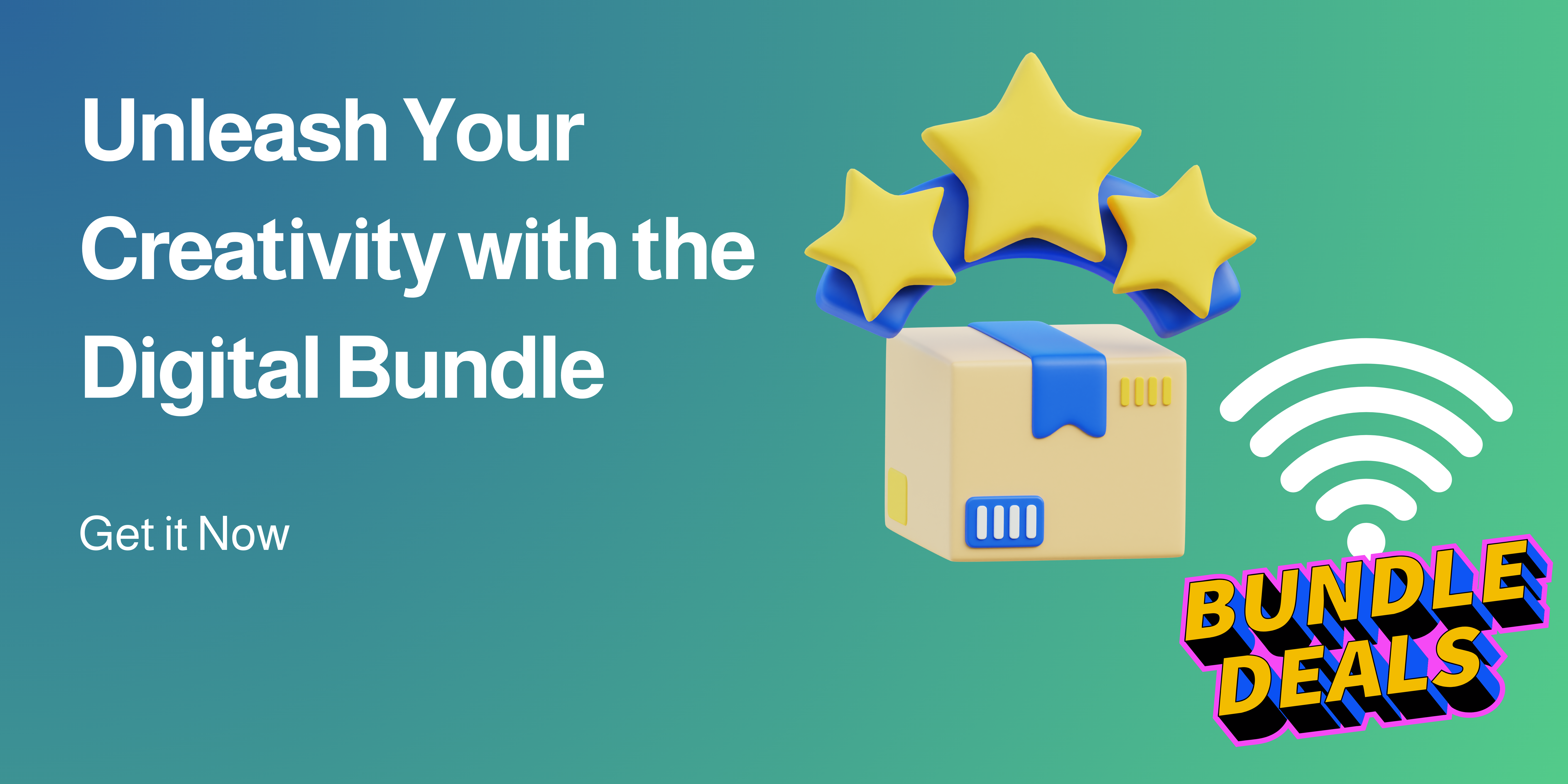 Green and White Gradient Illustrative Internet Service Provider Banner